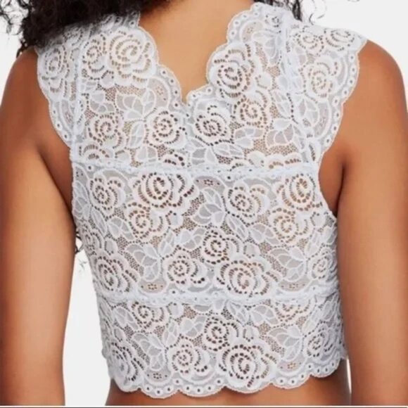 Free People Chase Me Lace Pullover Brami Crop Top Large NWT - Picture 2 of 4